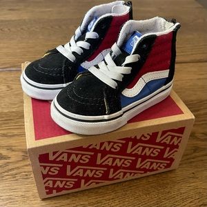 VANS Toddler Sk8-Hi Zip Size 5T Red Blue White Black